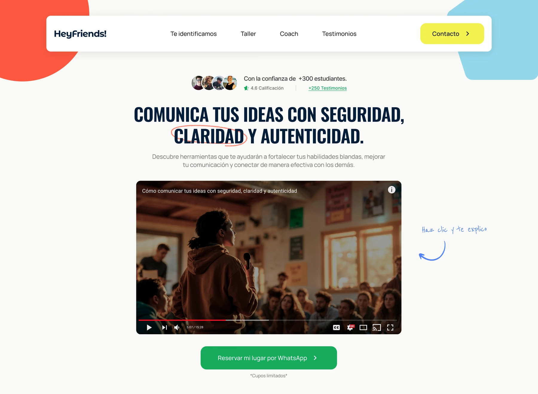 Vista de la plataforma HeyFriends!