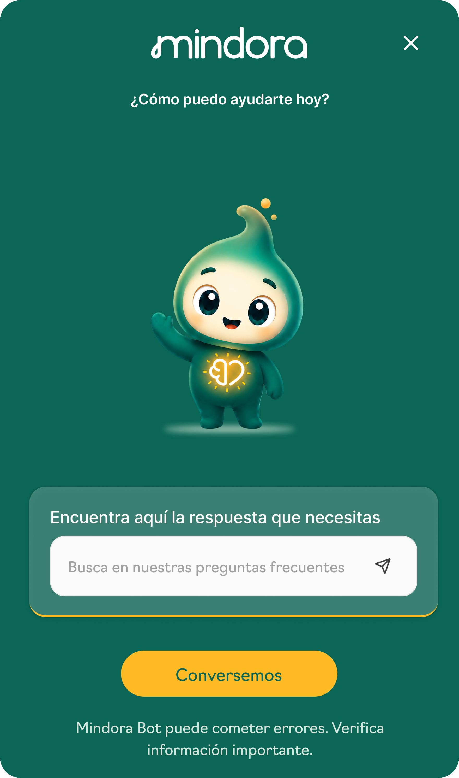 Mindora: inicio del asistente