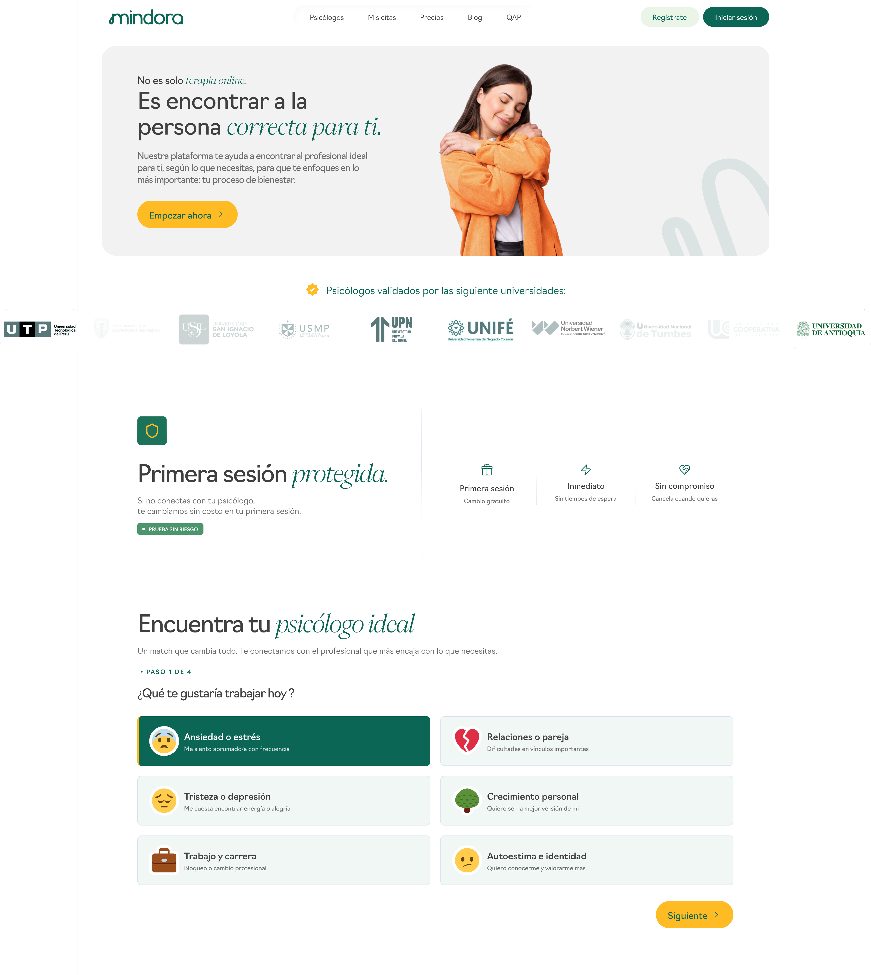 Mindora: sitio para pacientes
