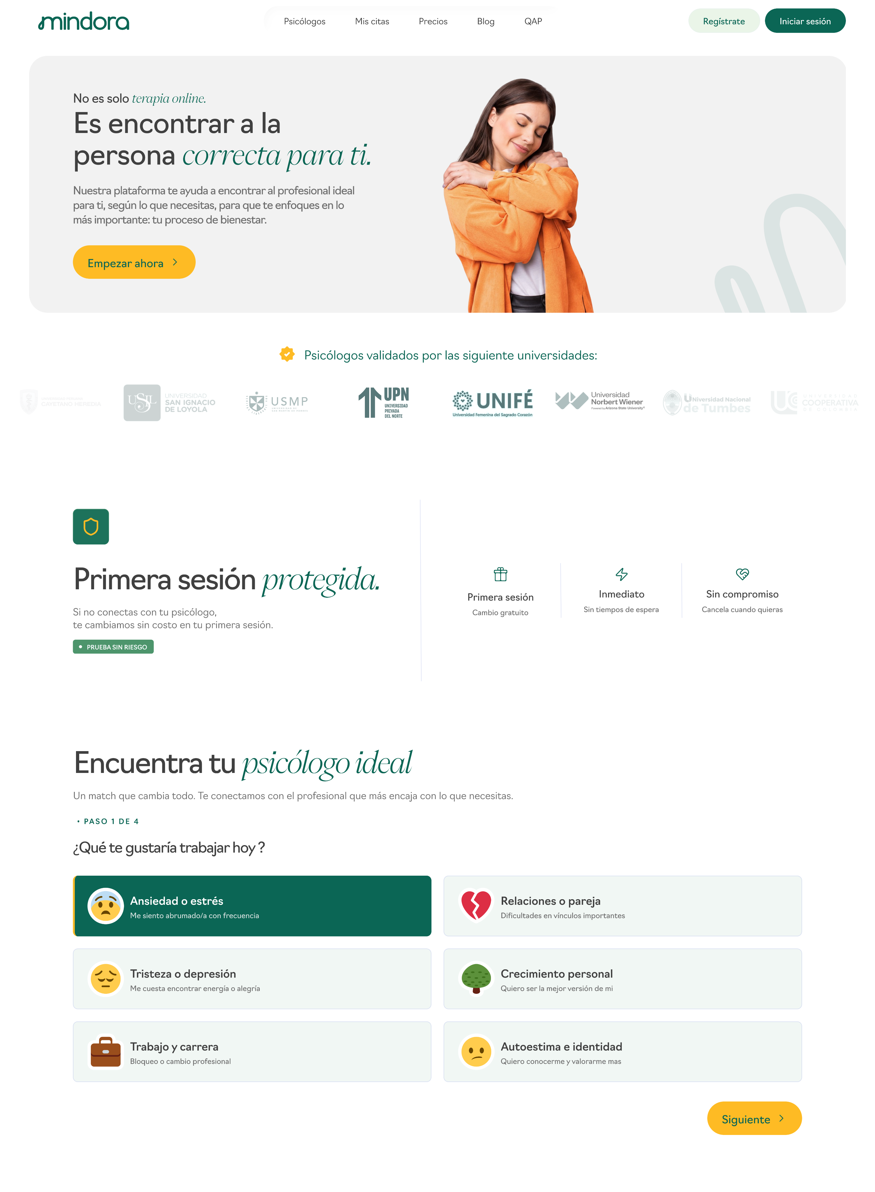 Mindora: plataforma y experiencia del paciente