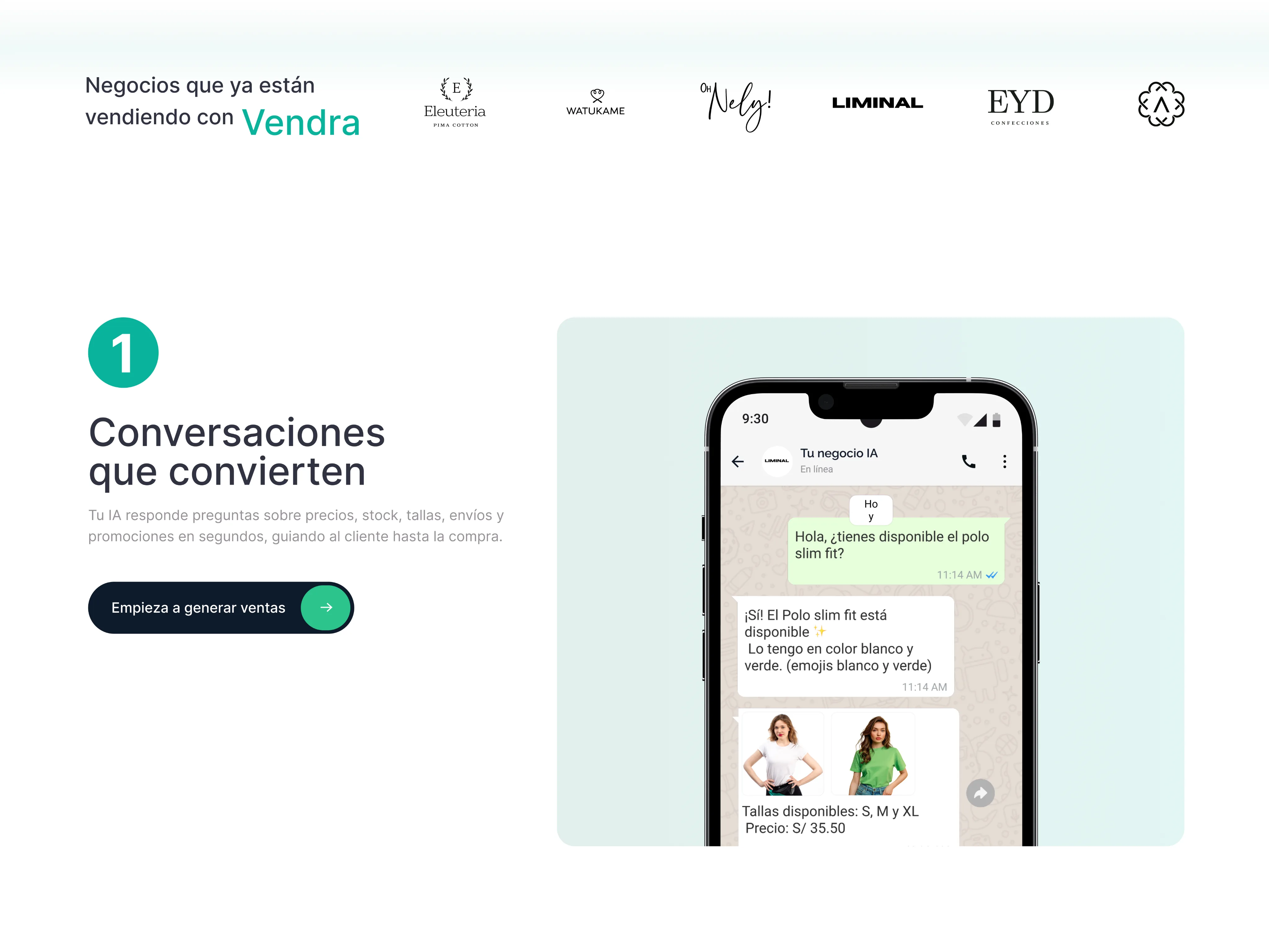 Vista ampliada de la plataforma web Vendra